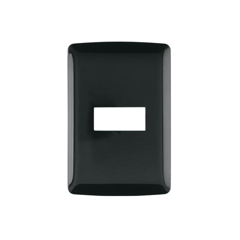 Placa 1 módulo, Italiana, color negro, Volteck | PPSE-IN | 40136