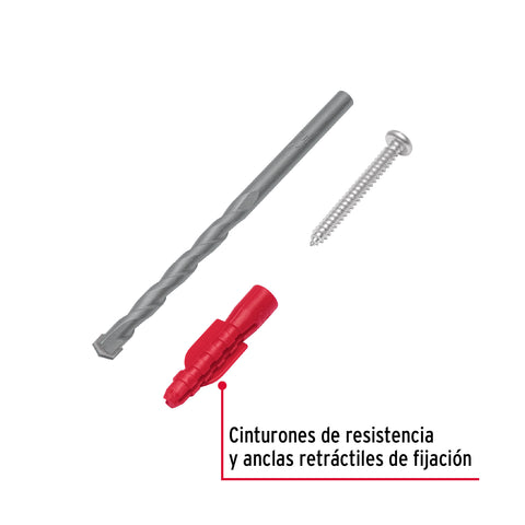 Kit de 20 taquetes 1/4' con pijas #8 y 1 broca 1/4', FIERO | TQ-1/4J | 40159