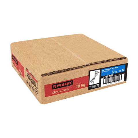 Kilo de clavo estándar 5' con cabeza en caja de 10 kg, FIERO | CLE-5-10 | 40171