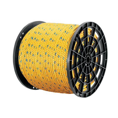 Metro de cuerda amarilla de polipropileno 13mm, carrete 390m | CUE-13M | 40179