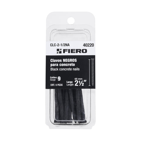 Blíster con 15 clavos negros para concreto 2-1/2', FIERO | CLC-2-1/2NA | 40220