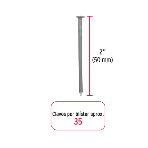 Blíster con 35 clavos estándar 2' con cabeza, FIERO | CLE-2A | 40230