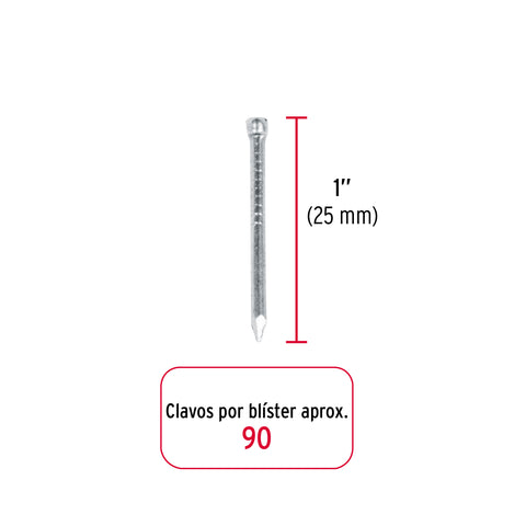 Blíster con 90 clavos estándar 1' sin cabeza, FIERO | CLS-1A | 40234