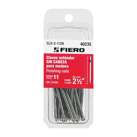 Blíster con 20 clavos estándar 2-1/2' sin cabeza, FIERO | CLS-2-1/2A | 40235