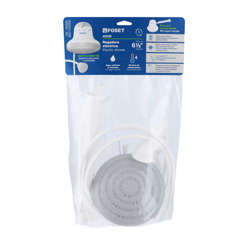 Regadera eléctrica, 4 temperaturas, 16.5cm, gris, FOSET | REGEL-6G | 40238
