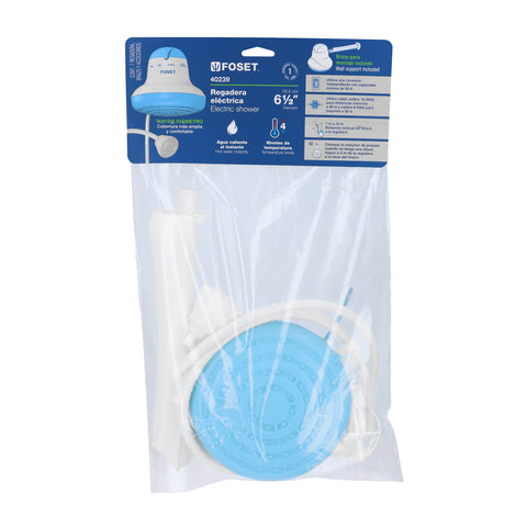 Regadera eléctrica, 4 temperaturas, 16.5cm, azul, FOSET | REGEL-6A | 40239