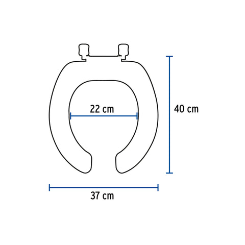 Asiento redondo ligero con tapa para WC, hueso, FOSET BASIC | AWC-35H | 40242