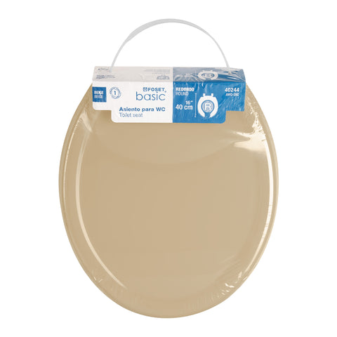 Asiento redondo ligero con tapa para WC, beige, FOSET BASIC | AWC-35C | 40244