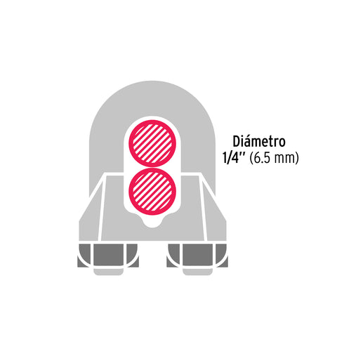 Bolsa c/40 nudos (perros) de hierro p/cable de 1/4', FIERO | NUDO-1/4G | 40706