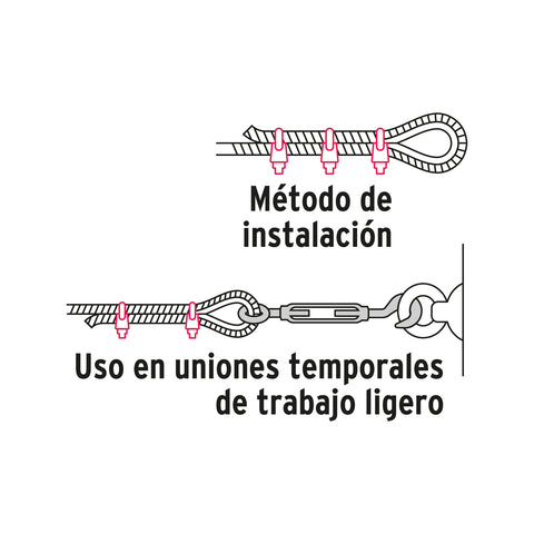 Bolsa c/20 nudos (perros) de hierro p/cable de 3/8', FIERO | NUDO-3/8G | 40708