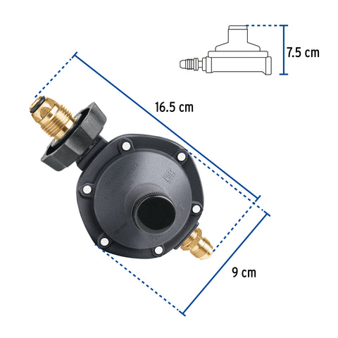 Regulador de gas 1 vía con maneral, baja presión, FOSET | RG-101 | 40709