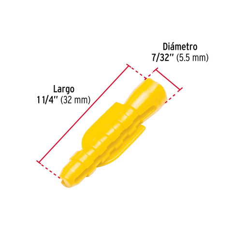 Bolsa con 20 taquetes de plástico 7/32', FIERO | TAQ-7/32PA | 40745