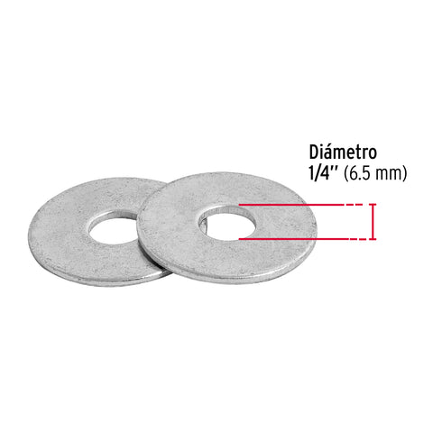 Blíster con 30 arandelas planas de 1/4', FIERO | ARA-1/4A | 40751