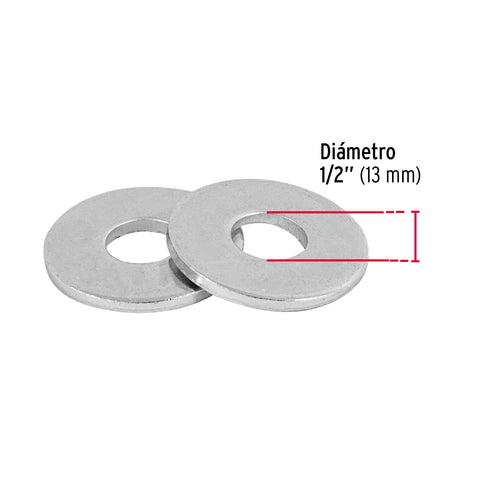 Blíster con 6 arandelas planas de 1/2', FIERO | ARA-1/2A | 40754
