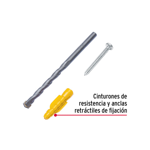 Kit de 20 taquetes 7/32' con pijas #8 y 1 broca 1/4', FIERO | TQ-7/32J | 40759