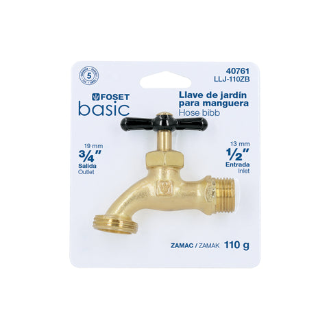 Llave p/manguera, de zamac 110gr, 1/2', blíster, BASIC | LLJ-110ZB | 40761