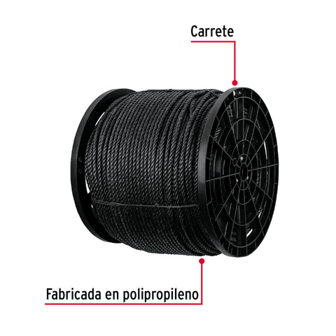 Kilo de cuerda negra de polipropileno 10 mm, carrete 20kg | CUE-10NK | 40765