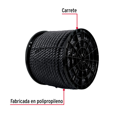 Kilo de cuerda negra de polipropileno 25 mm, carrete 30kg | CUE-25NK | 40770