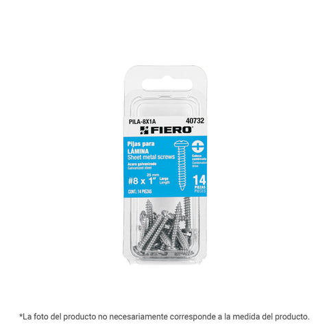 Blíster con 6 pijas para lámina, #10 x 2', FIERO | PILA-10X2A | 40784