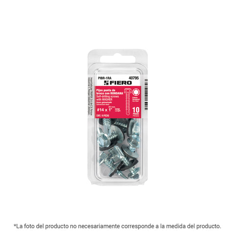 Blíster con 12 pijas 3/4' hexagonal punta broca con rondana | PIBR-3/4RA | 40794