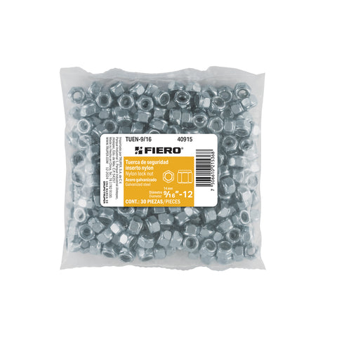 Bolsa con 100 tuercas de seguridad, 3/8' , FIERO | TUEN-3/8 | 40912