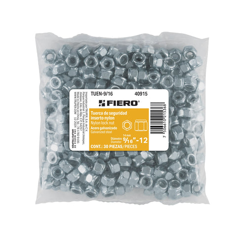 Bolsa con 30 tuercas de seguridad 9/16', FIERO | TUEN-9/16 | 40915