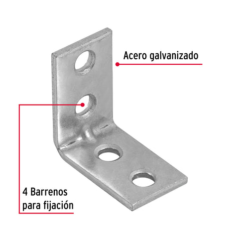 Bolsa con 24 escuadras esquineras 1' x 1', FIERO | EESQ-1 | 41030