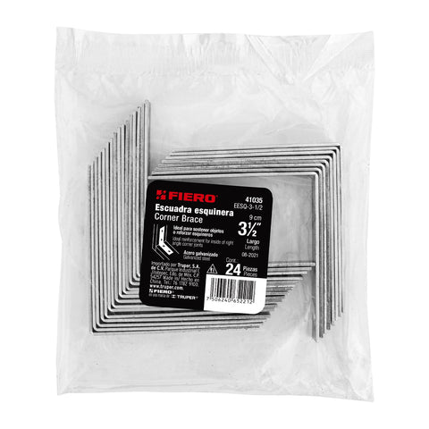 Bolsa con 24 escuadras esquineras 3-1/2' x 3-1/2', FIERO | EESQ-3-1/2 | 41035