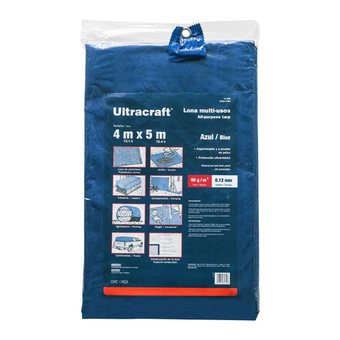 Lona de polietileno 4 x 5 m, azul, 90 g/m2, ULTRA | LU-4050 | 41923