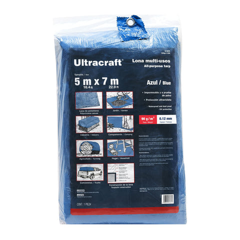 Lona de polietileno 5 x 7 m, azul, 90 g/m2, ULTRA | LU-5070 | 41926