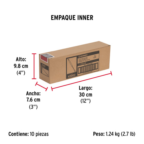 Pistón a gas con capacidad de 60 N / 6 kg, HERMEX | PIGA-60 | 42002
