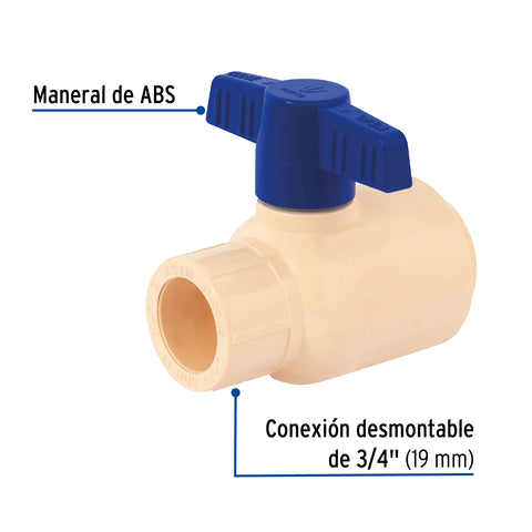 Válvula de esfera desmontable de CPVC de 3/4', FOSET | CPVC-ESD-3/4 | 42016