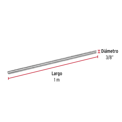Varilla roscada de 1 m x 3/8', FIERO | VARO-3/8 | 42413