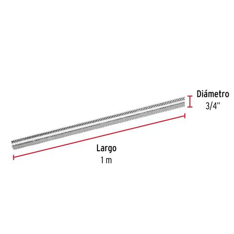 Varilla roscada de 1 m x 3/4', FIERO | VARO-3/4 | 42417