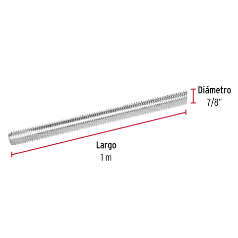 Varilla roscada de 1 m x 7/8', FIERO | VARO-7/8 | 42418
