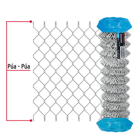 Rollo malla ciclónica cal.12.5, 1.5x20m, abertura 55mm 39kg | MACI-2552 | 42949