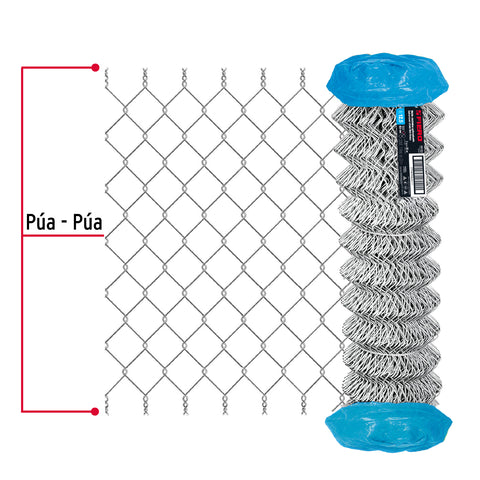 Rollo malla ciclónica cal.12.5, 2x20m, abertura 63mm 45kg | MACI-2634 | 42956