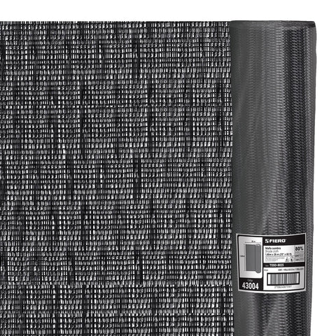 Rollo de malla sombra monofilamento 80%, 25m x 1.85m, negro | TOSO-8025 | 43004