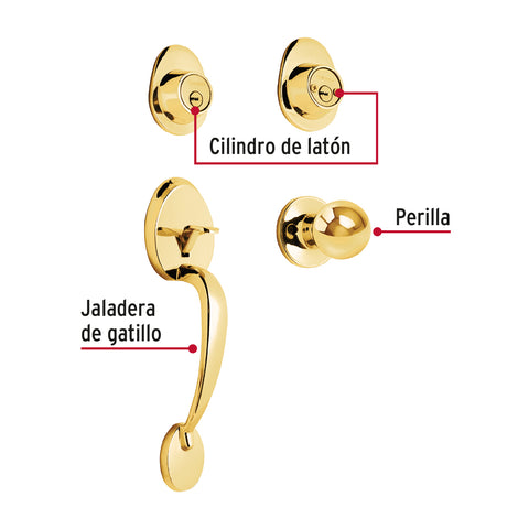 Jaladera y perilla, Lugo llave-llave, LB, HERMEX | CEP-12PJ | 43020