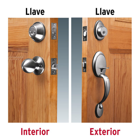 Jaladera y perilla, Lugo llave-llave, cromo mate, HERMEX | CEP-32PJ | 43024