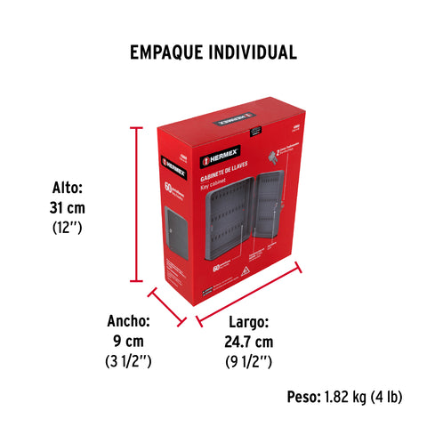 Caja con 60 ganchos para llaves, HERMEX | CALLA-60 | 43069