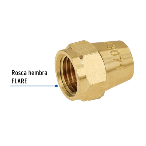 Tuerca cónica de latón 1/4', FOSET | CLG-983 | 43071