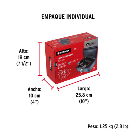 Caja para dinero, 25 cm, HERMEX | CADI-25 | 43075