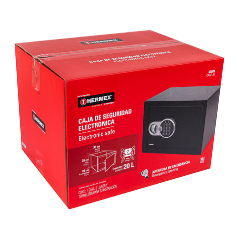 Caja de seguridad electrónica, mediana, HERMEX | CASE-35 | 43081