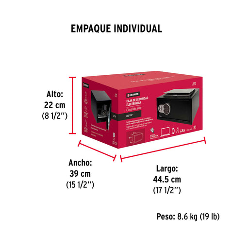Caja de seguridad electrónica, Laptop, HERMEX | CASE-43 | 43082