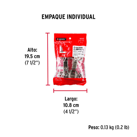 Bolsa c/2 bisagras bidimensionales de 110°cobertura completa | BIDI-110C | 43157