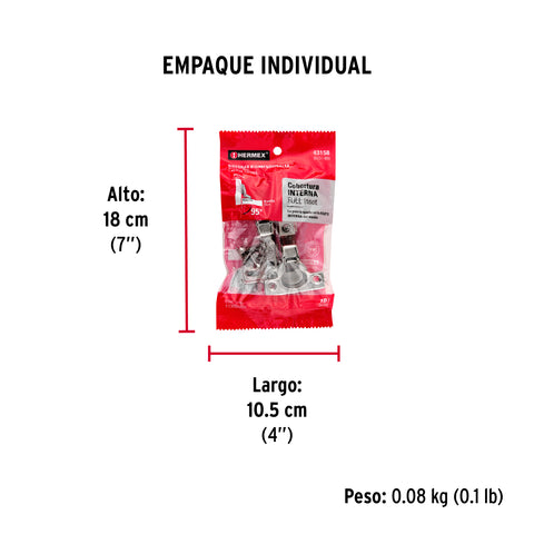 Bolsa c/2 bisagras bidimensionales de 95° cobertura interna | BIDI-95I | 43158