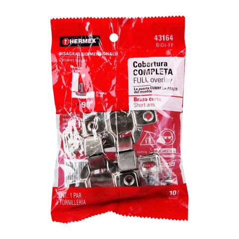 Bolsa c/2 bisagras bidimensionales de brazo corto,c completa | BIDI-FF | 43164