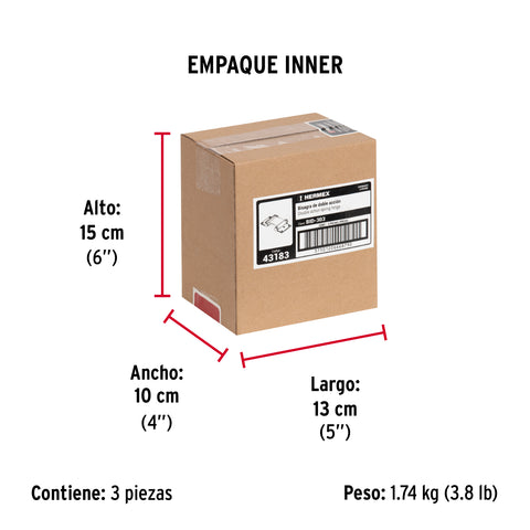 Bisagra de doble acción 3' acero cromado, HERMEX | BID-303 | 43183