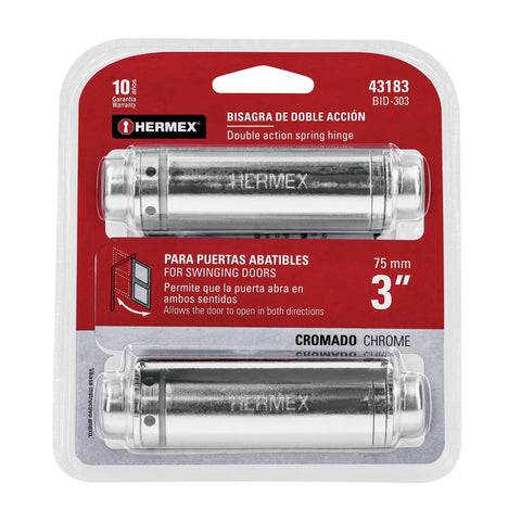 Bisagra de doble acción 3' acero cromado, HERMEX | BID-303 | 43183